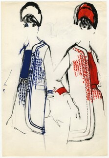 Pierre Balmain "Sport 1960", Original Fashion Drawing