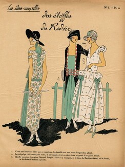 Rodier 1923 ''Les Idées Nouvelles de la Mode'' Pochoir ''Tres Parisien'', Summer Dresses