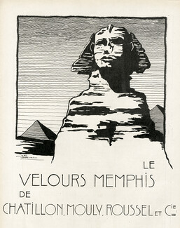 Chatillon Mouly Roussel 1925 "Le Velours Memphis", Geo Dorival, Sphinx