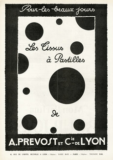 A. Prevost & Cie De Lyon 1925 "Les tissus à pastilles"