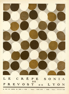 A. Prevost & Cie De Lyon 1925 "Le crêpe Sonia" Sonia Delaunay