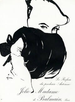 Pierre Balmain (Perfumes) 1952 "Jolie Madame" Muff, René Gruau