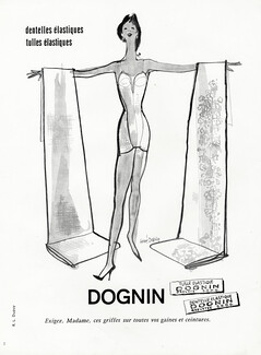 Dognin (Fabric) 1957 Hervé Dubly, Elastic lace