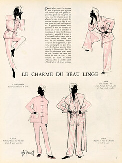 Le Charme du Beau Linge 1950 Nightgowns, Pajamas, Cadolle, Annek, Suzanne Joly, Dubrulle, Olga Hitrovo, Marie-Rose Lebigot, Laure Belin, Alfredo Bouret, 4 pages