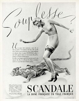 Scandale 1940 Girdle, Bra, Stockings, Panther, Starr (S)