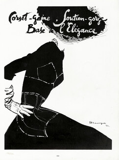 Pierre Mourgue 1954 Corset-Gaine, Soutien-Gorge, "Base de L'élégance", Brassiere, Girdle