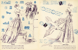 Carven & Jean Patou 1948 "Itinéraire d'été" Karsavina (M.K.S) Eagle, Parrot