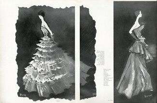 Carven & Jean Patou 1950 Roubaudi, Ducharne, Simone Brousse, Evening Gown