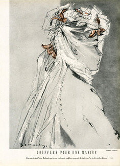 Pierre Balmain 1947 "Coiffure pour une Mariée" Bridal Hairstyle, Jacques Demachy