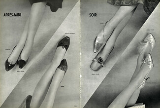 Charles Jourdan, Durer, Christian Dior, Roger Vivier, Seducta (Shoes) 1960 Photo Pottier