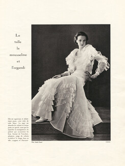 Chanel 1933 Evening Gown, Tulle, Mousseline, Organdi, Photo Studio Chanel
