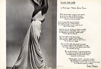 Jeanne Lanvin 1938 "Pour une Robe en Hommage à Jeanne Lanvin" Lucien François