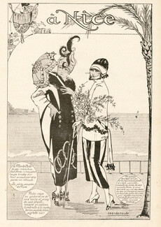 J. Renée Souef 1918 Les Jolies Poupées de Nice", Robe-Cape, Fashion Illustration