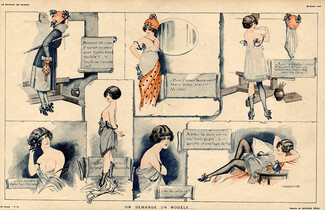 Maurice Pépin 1918 "On demande un Modèle" Model, Art Modeling, Topless