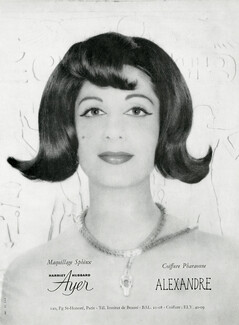 Harriet Hubbard Ayer (Cosmetics) 1959 Maquillage "Sphinx" Coiffure "Pharaonne"