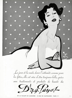Payot (Cosmetics) 1954 René Gruau, Version A