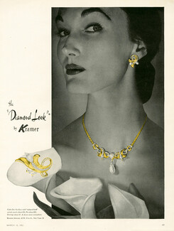 Kramer 1951 Brooch, Earrings, Necklace, Pearls