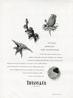 Tiffany & Co. (High Jewelry) 1960 Pineapple with Cabochon, Sea Urchins with diamond, Sea-drops branch of coral, Starfish, cactus