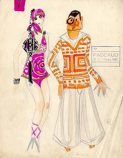 Pol Rab 1930s 4 Original Costume Designs