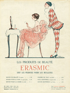 Erasmic (Soap) 1920 Lewis Baumer, Colombine Harlequin
