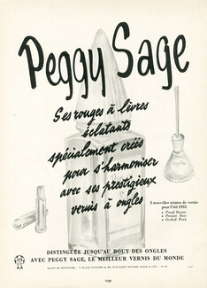 Peggy Sage 1953 Nail Polish, Lipstick