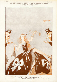 Charles Gesmar 1927 Mistinguett, Moulin Rouge, Lanvin Evening Gown