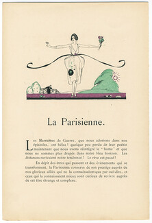 La Parisienne., 1919 - Robert Mahias La Guirlande, Elegant Parisienne, Texte par André De Fouquières, 5 pages