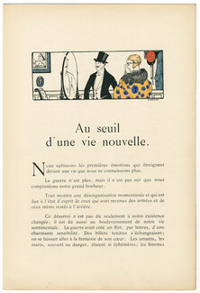 Au Seuil d'une Vie Nouvelle., 1919 - Jacques Emile Blanche La Guirlande, Partner Dance, Elegant Parisienne, Text by André de Fouquières, 4 pages