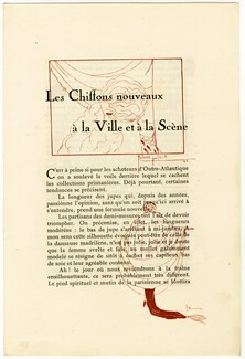 Les Chiffons nouveaux à la Ville et à la Scène, 1920 - Robert Polack La Guirlande, Hat Cora Marson, Texte par Madame de Mirecour, 4 pages
