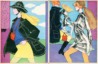 Antonio Lopez (4 Pages) 1967 Dejac, Jean Charles Brosseau (Hat for Hermès) Emmanuelle Khanh, Marinelli, 4 pages