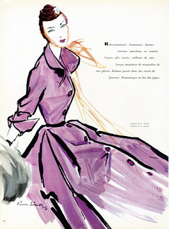 Christian Dior 1950 Robe-Manteau velours, Buche, Pierre Simon