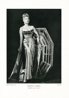 Carven 1946 Martine Caroll, Evening Gown, Photo Georges Saad