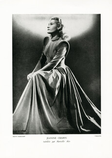 Marcelle Alix 1946 Jeanine Crispin, Evening Gown, Photo Harcourt