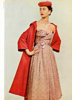 Christian Dior 1953 Summer Dress and Coat, Roubaudi, Photo Colisée Studio