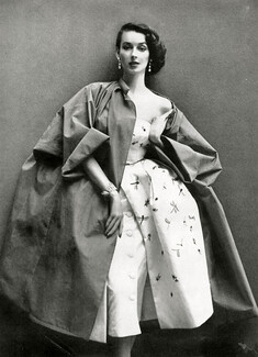 Christian Dior 1951 Dinner Dress and coat, Photo Richard Avedon