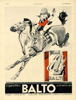 Balto (Cigarettes) 1932 René Vincent, cowboy, horse