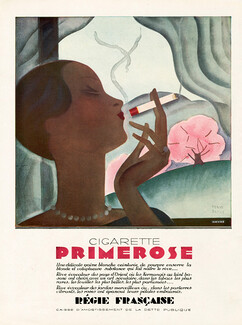 Primerose (Tobacco smoking) 1930 Hervé Baille, Art Deco Style