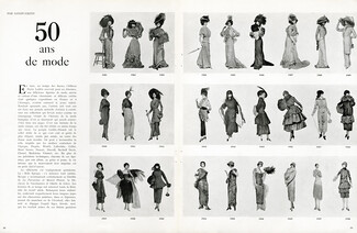 50 ans de mode, 1950 - Lafitte-Desirat, Dolls Typically Parisian, Paquin, Worth, Callot Soeurs, Vionnet, Chanel..., Texte par Sanséverine, 3 pages