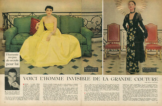 Voici l'Homme invisible de la Grande Couture, 1950 - Cristobal Balenciaga Artist's Career, Texte par Alice Chavane, 3 pages