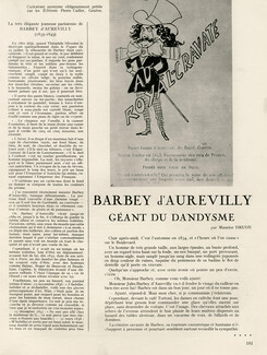 Barbey d'Aurevilly - Géant du Dandysme, 1951 - Artist's Career, Caricatures Coppée, Rops, Baudelaire, Texte par Maurice Druon, 5 pages
