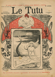 Henry Gerbault, Fercu 1901 Cover "Le Tutu" Mermaid, Topless