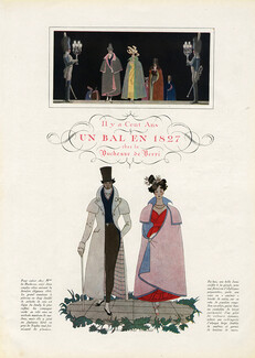 Un Bal en 1827 - Chez la Duchesse de Berri, 1926 - André Edouard Marty 19th Century Costumes Disguise, 4 pages