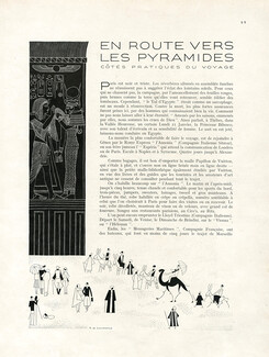 En route vers les Pyramides, 1929 - Egypt Raymond de Lavererie, 5 pages