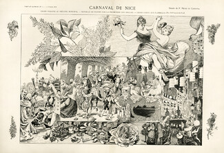 F. Pelez de Cordova 1898 Carnaval de Nice, "Grand Corso aux Flambeaux" Carnival Disguise