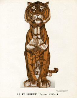 Mathurin Meheut 1913 "La Fourrure Saison 1913-1914", Tiger
