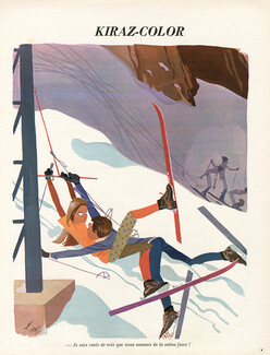 Edmond Kiraz 1972 Skiing, Les Parisiennes De Kiraz