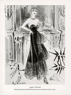 Agnès-Drecoll (Couture) 1950 Evening Gown, Roger Descombes