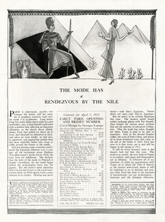 The Mode has a rendez-vous by the Nile, 1923 - Joseph B. Platt Egypt, Egyptian Pyramids