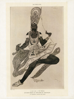 Léon Bakst 1912 "Le Dieu Bleu", Vaslav Nijinsky, Theatre Costume, Russian Ballet