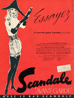Scandale (Lingerie) 1955 Hosiery Stockings, Girdle